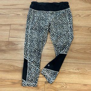 🖤 Lululemon Luxtreme Pace Rival Sz 8 Leopard Crop Legging Phone Pockets EEUC